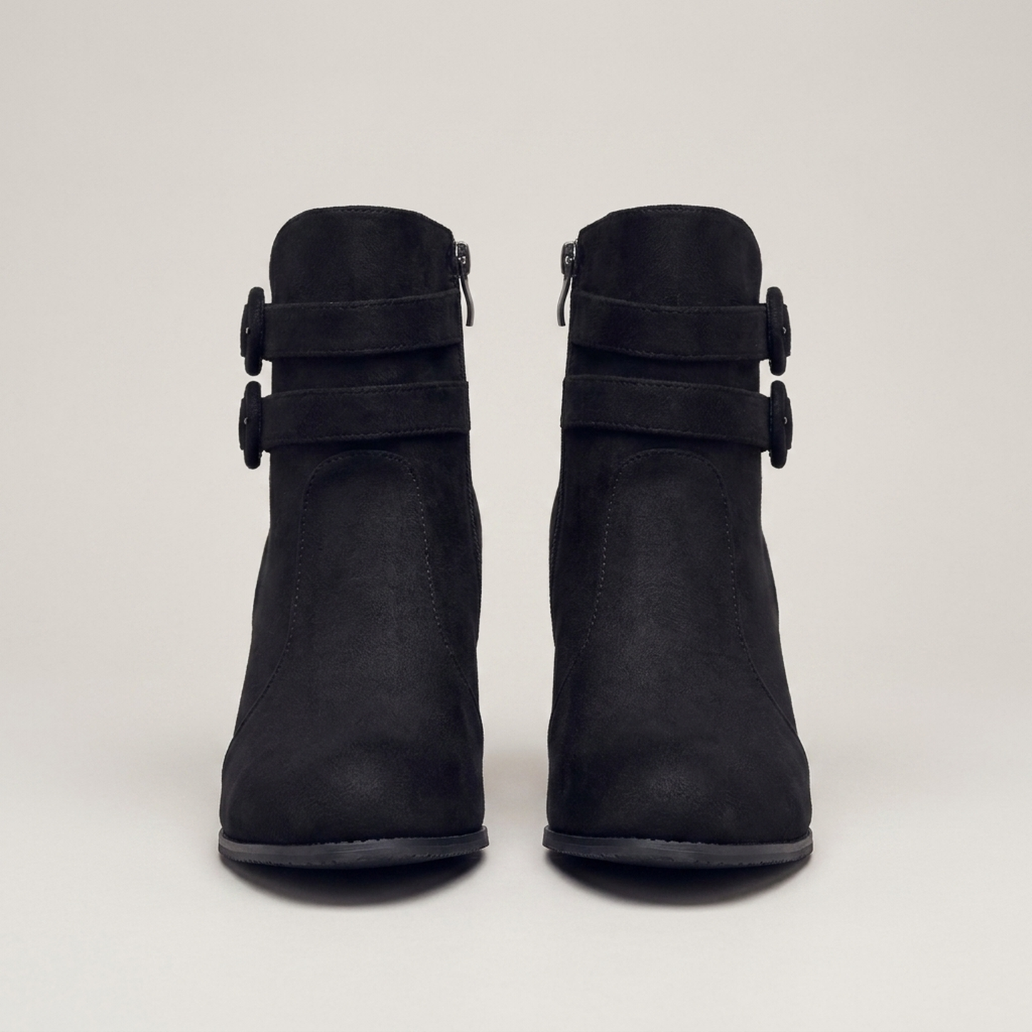 PLUXSTYLE::numise::womens-buckle-detail-cowboy-boots::pack-black