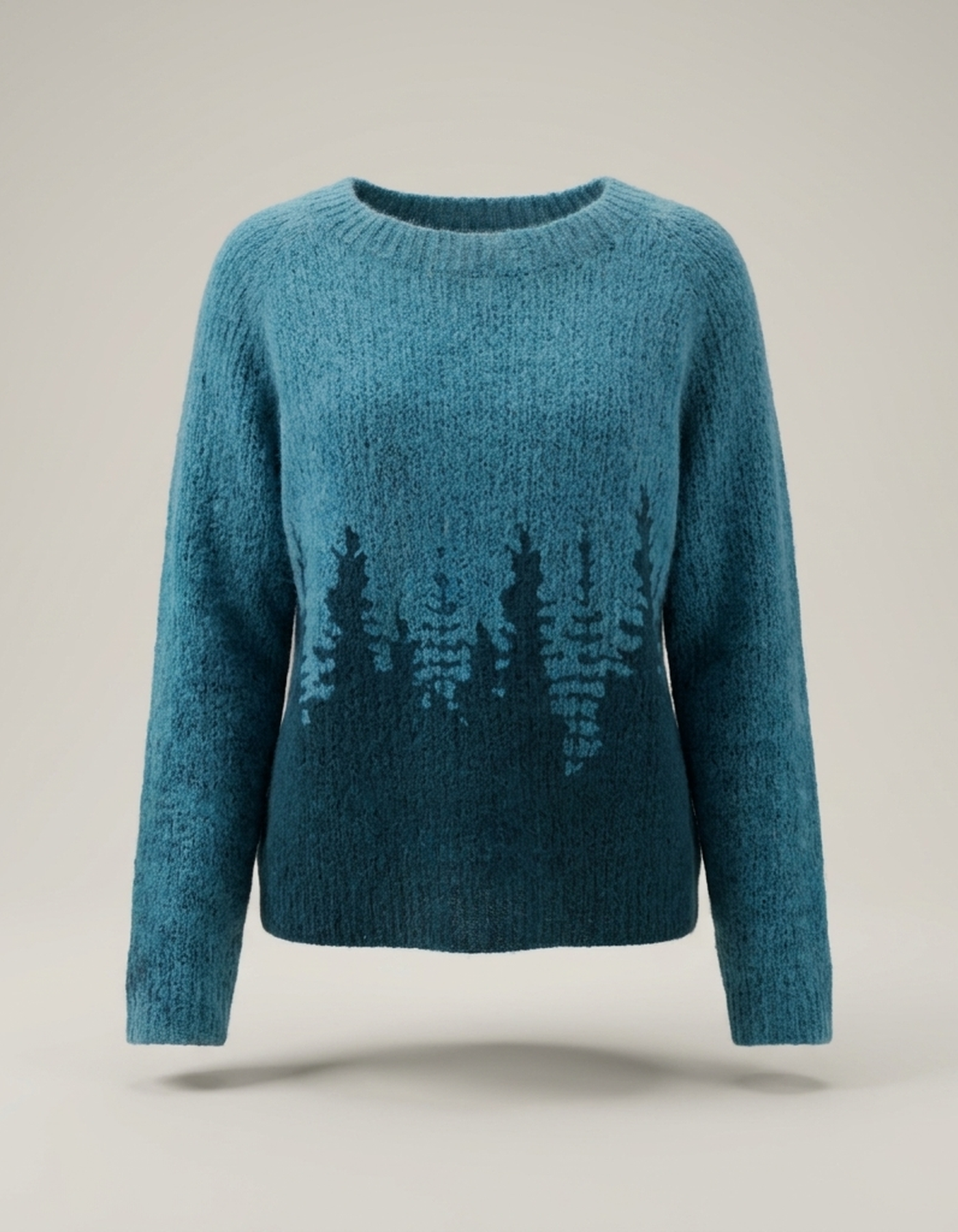 PLUXSTYLE::numise::fair-isle-crewneck-sweater::pack-blue-silhouette-print
