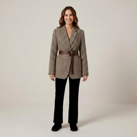 PLUXSTYLE::numise::womens-houndstooth-parka::front