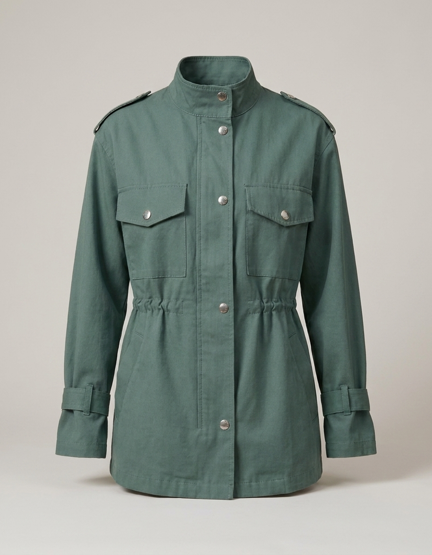 PLUXSTYLE::numise::belted-utility-parka::pack-green