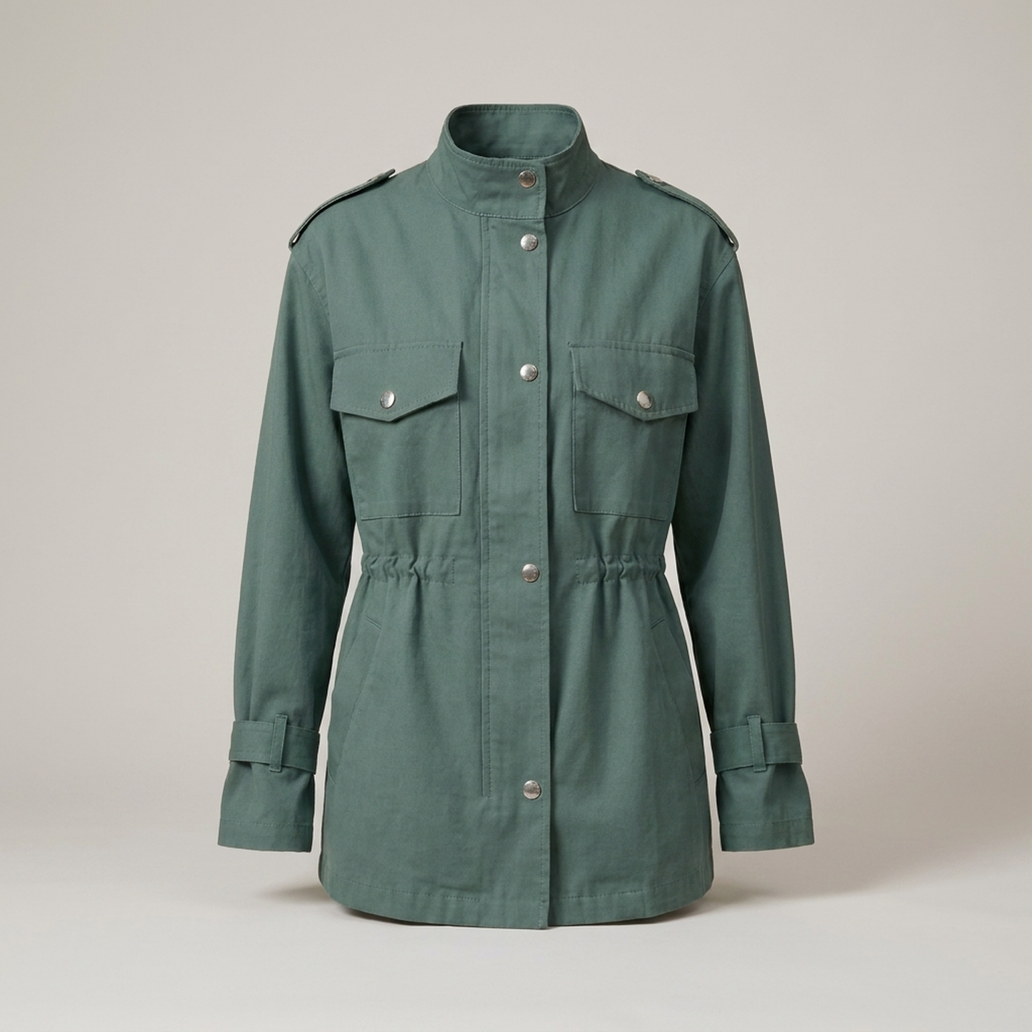 PLUXSTYLE::numise::belted-utility-parka::pack-green