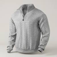 PLUXSTYLE::numise::arthur-half-zip-sweater::pack-light-gray