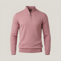 PLUXSTYLE::numise::mens-high-neck-half-zip-sweater::pack-pink