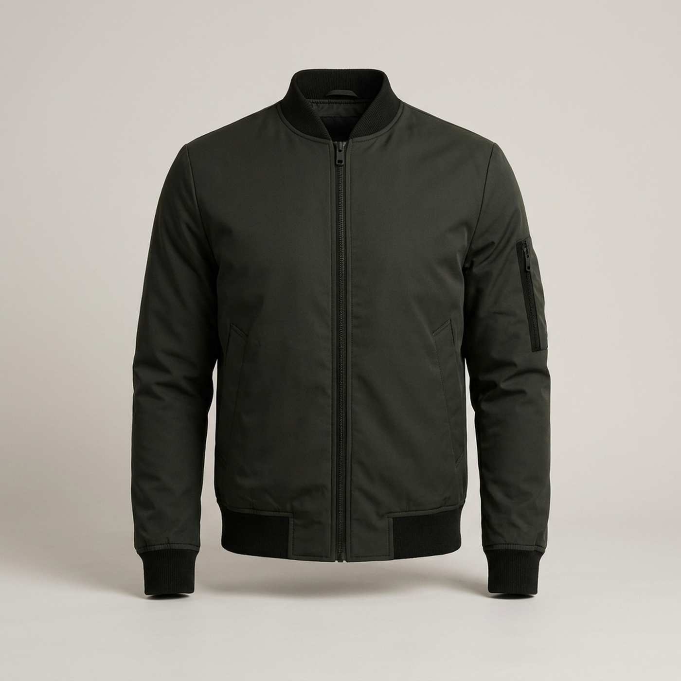 PLUXSTYLE::numise::mens-classic-bomber-jacket::pack-dark-green