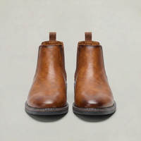PLUXSTYLE::numise::saddle-brown-chelsea-boots::pack-black
