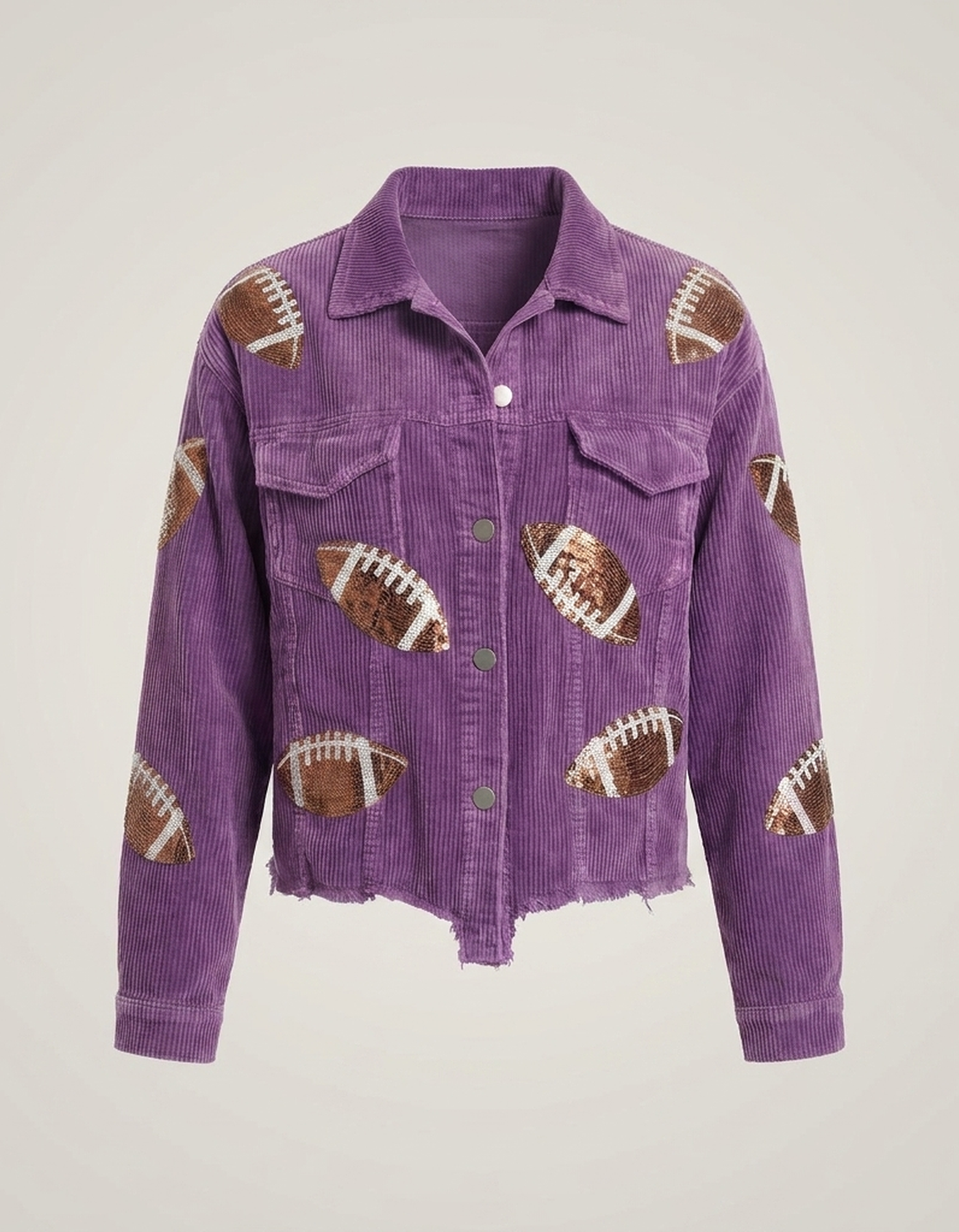 PLUXSTYLE::numise::game-day-sequin-parka::pack-purple
