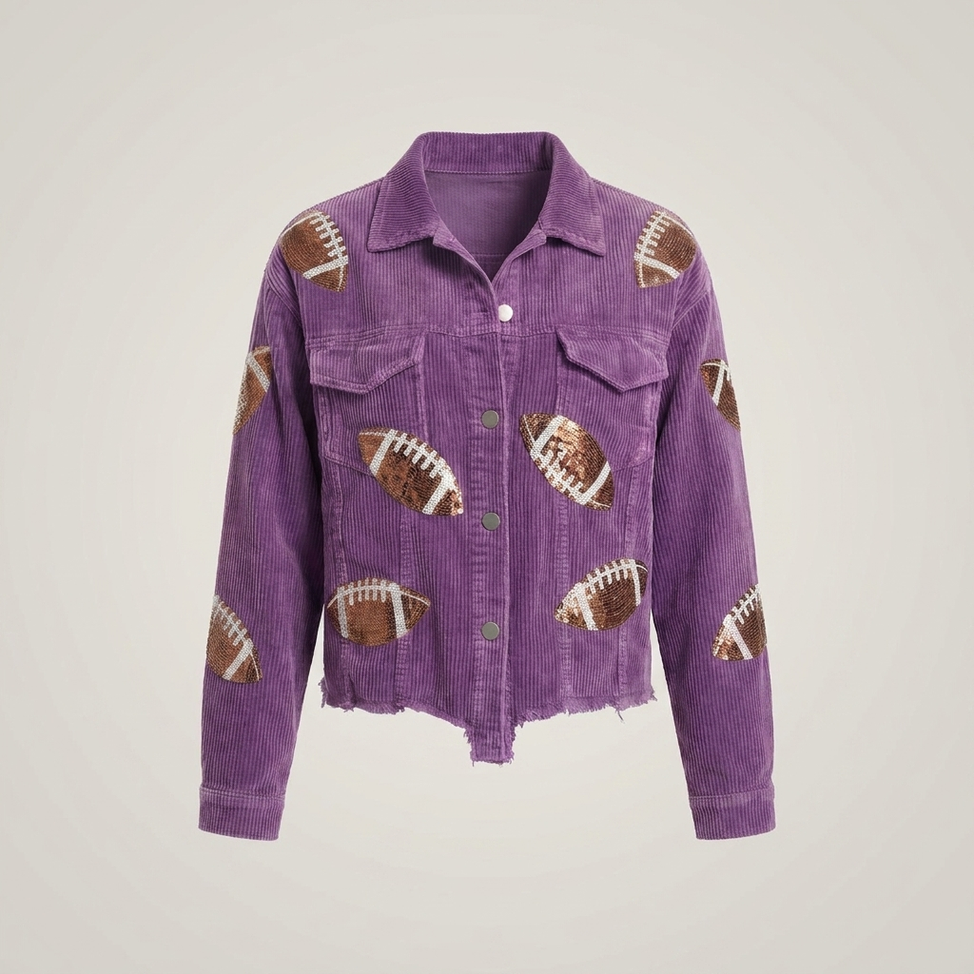 PLUXSTYLE::numise::game-day-sequin-parka::pack-purple