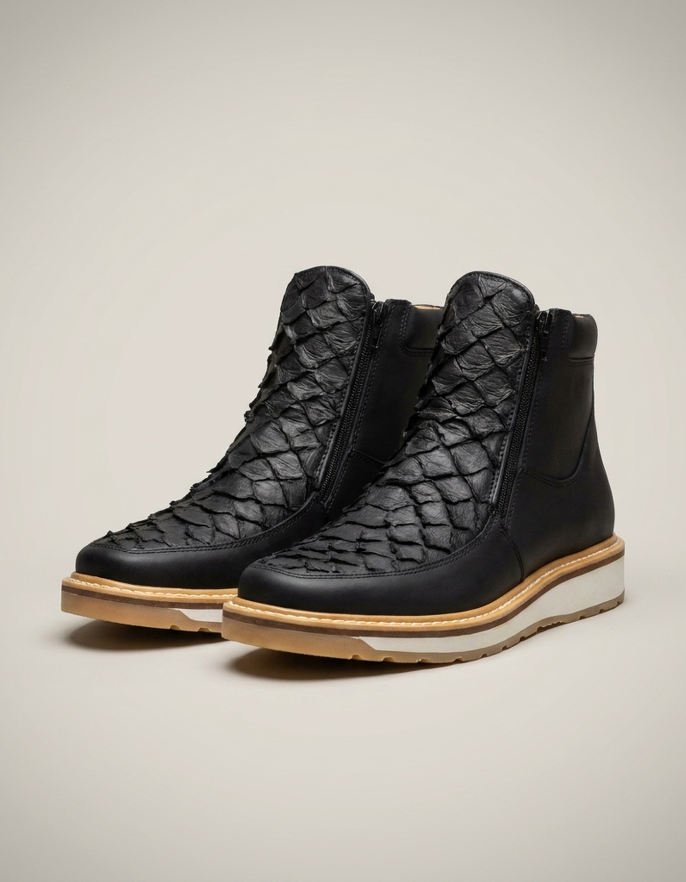 PLUXSTYLE::numise::mens-wide-fit-casual-boots::pack-black