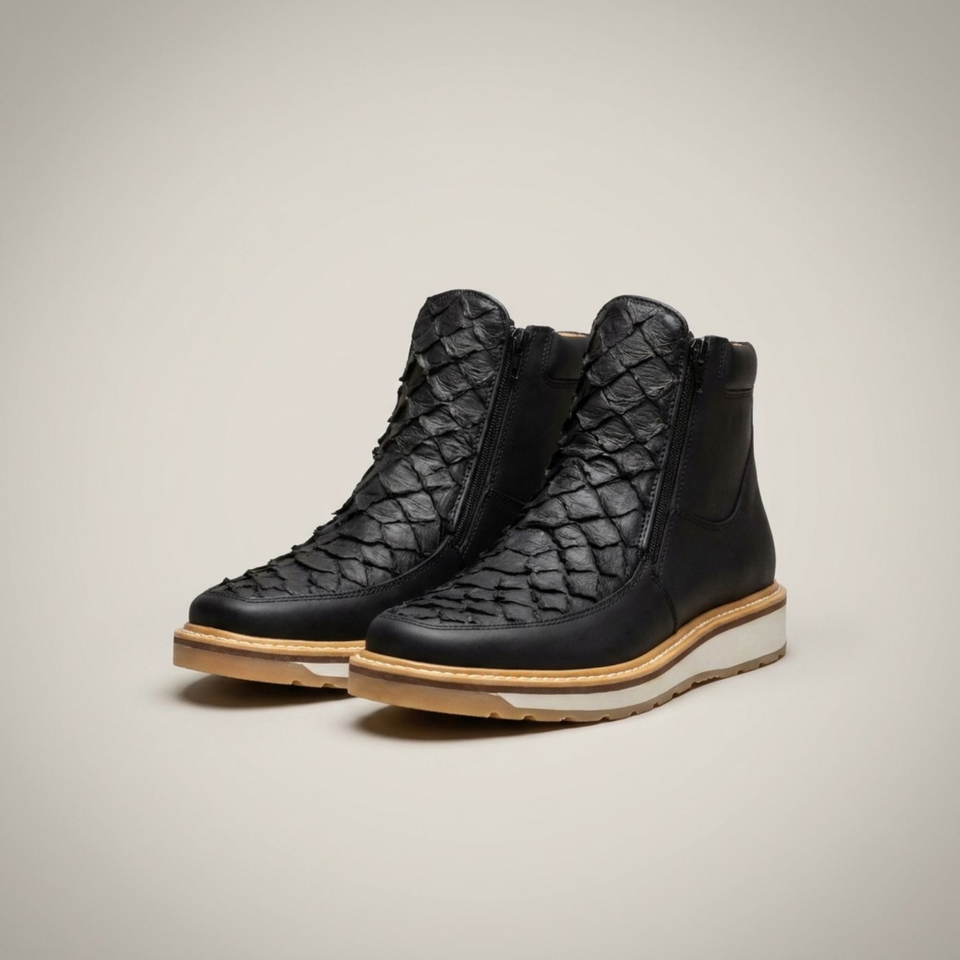 PLUXSTYLE::numise::mens-wide-fit-casual-boots::pack-black