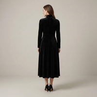 PLUXSTYLE::numise::ava-black-long-sleeve-midi-dress::back