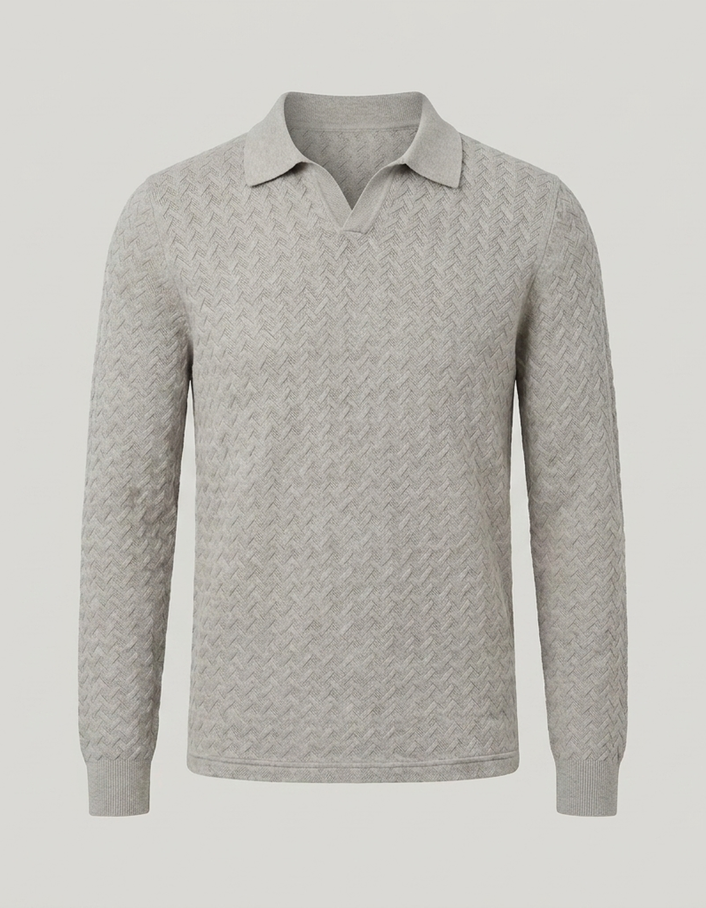 PLUXSTYLE::numise::mens-long-sleeve-polo-sweater::pack-light-khaki