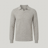 PLUXSTYLE::numise::mens-long-sleeve-polo-sweater::pack-light-khaki