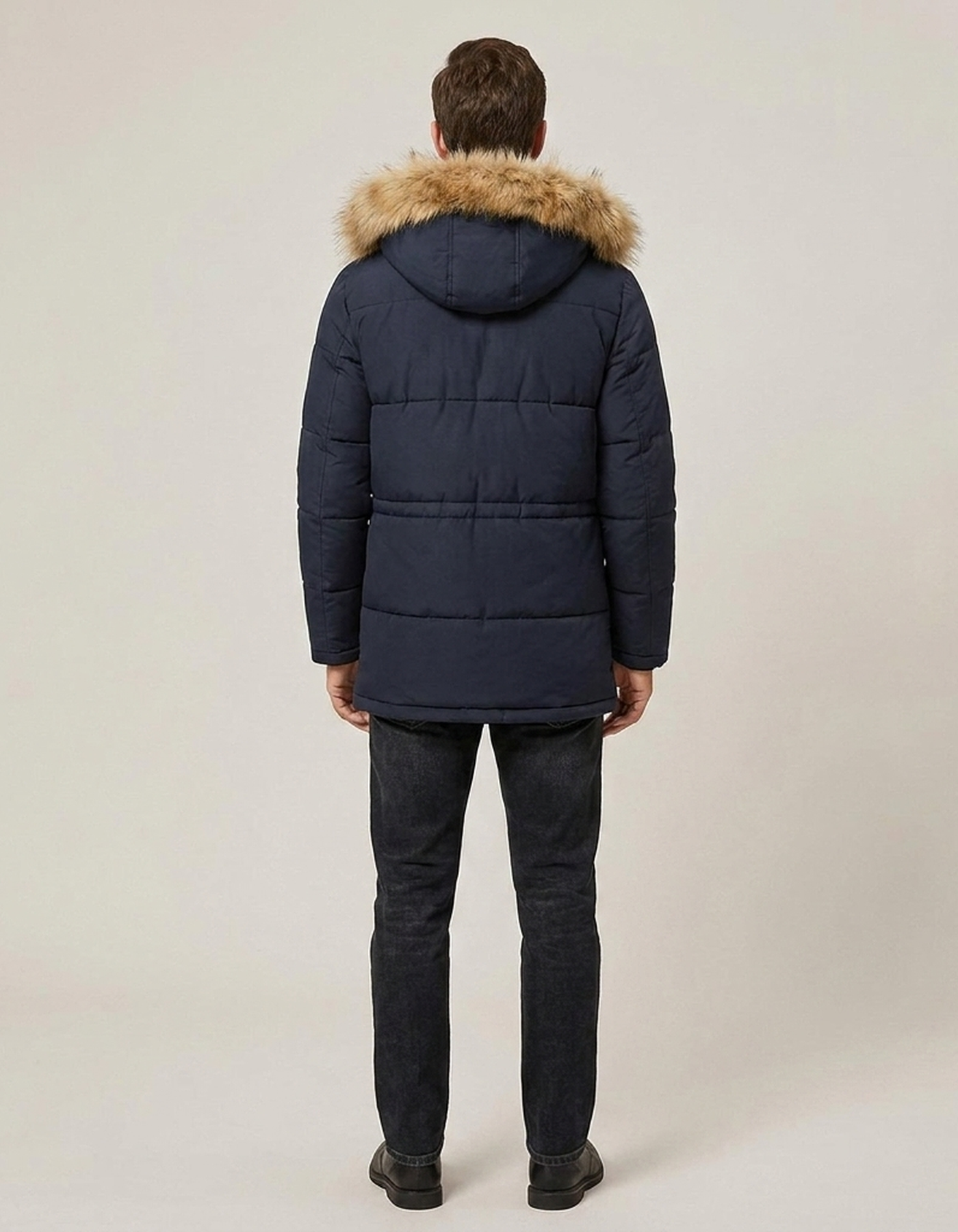PLUXSTYLE::numise::mens-faux-fur-hood-parka::back