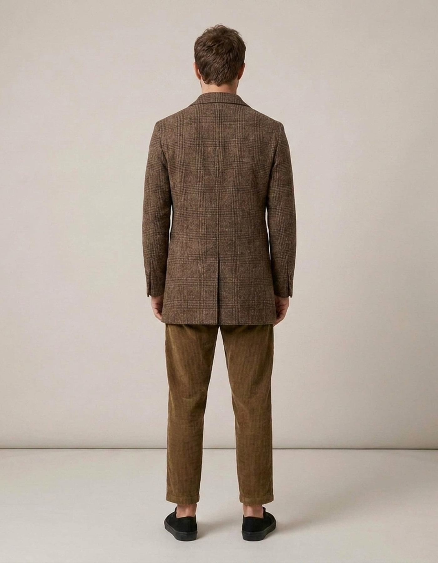 PLUXSTYLE::numise::mens-tailored-check-parka::back