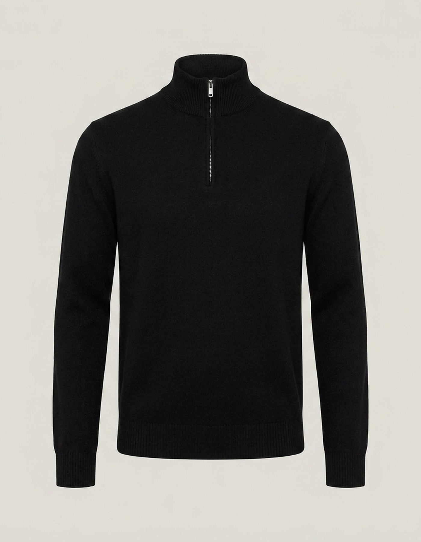 PLUXSTYLE::numise::mens-high-neck-half-zip-sweater::pack-black