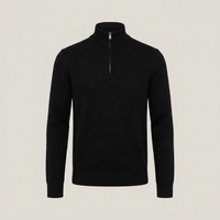 PLUXSTYLE::numise::mens-high-neck-half-zip-sweater::pack-black