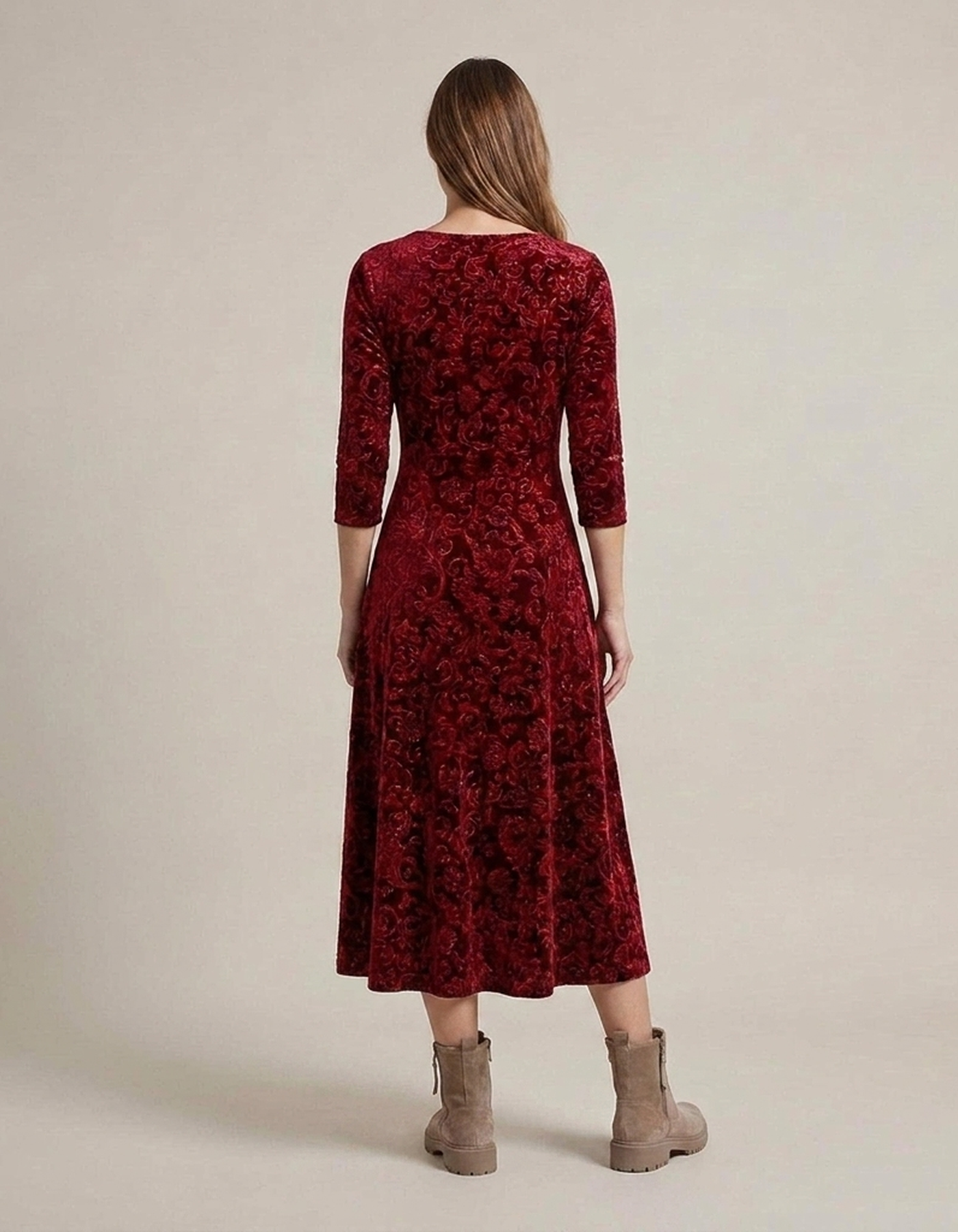 PLUXSTYLE::numise::alora-vintage-inspired-midi-dress::back