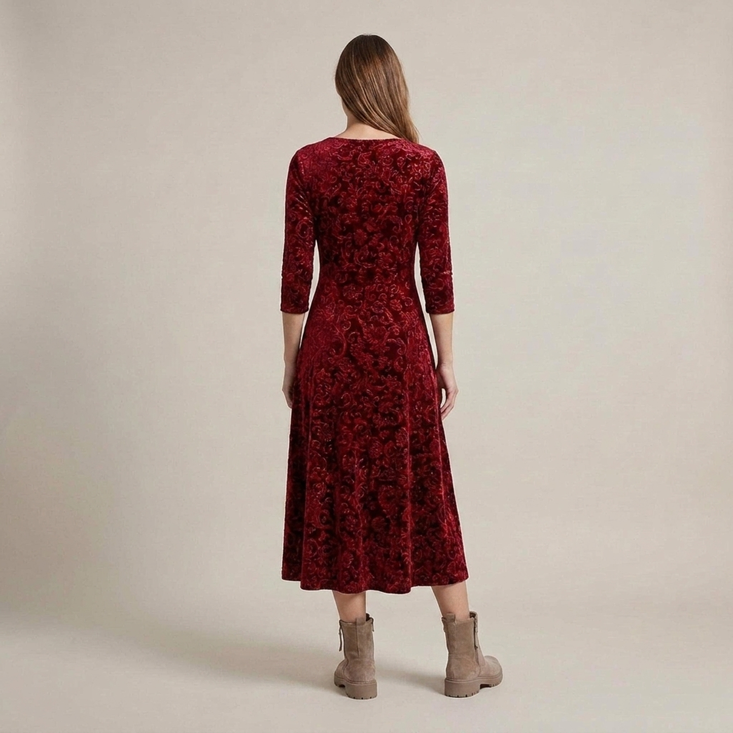 PLUXSTYLE::numise::alora-vintage-inspired-midi-dress::back