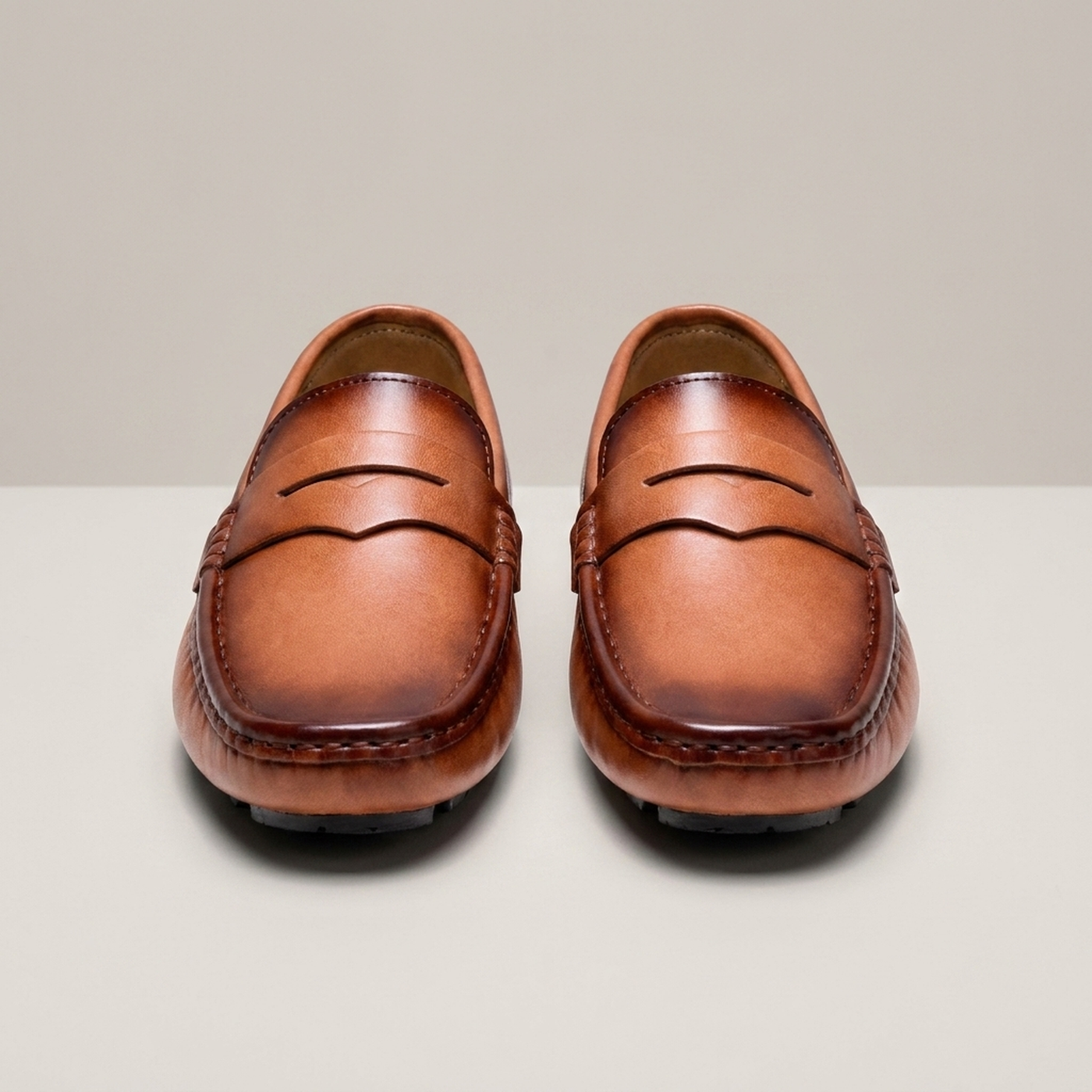 PLUXSTYLE::numise::mens-round-toe-penny-loafers::pack-brown