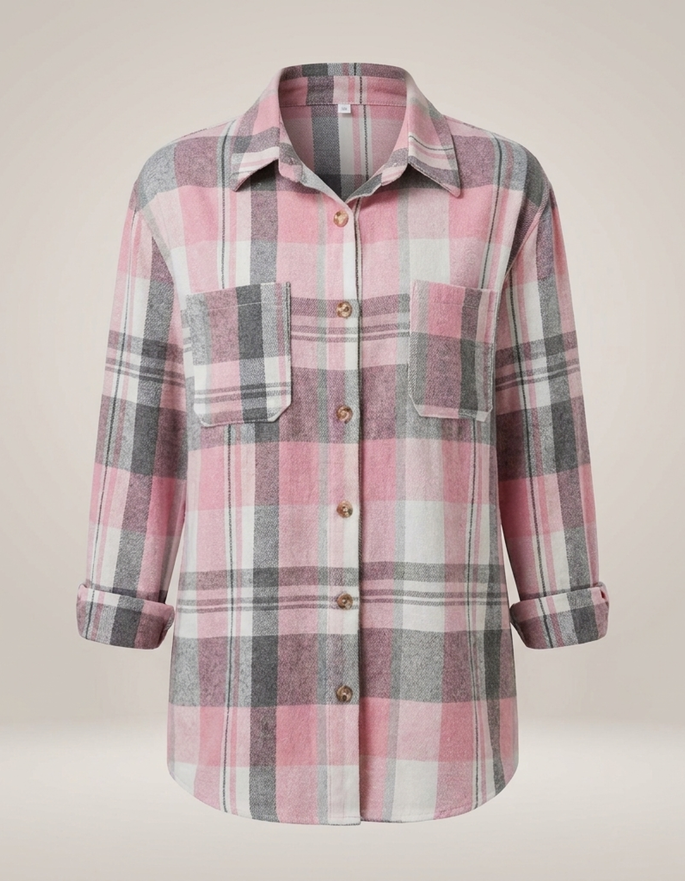 PLUXSTYLE::numise::mia-oversized-plaid-cardigan-top::pack-pink