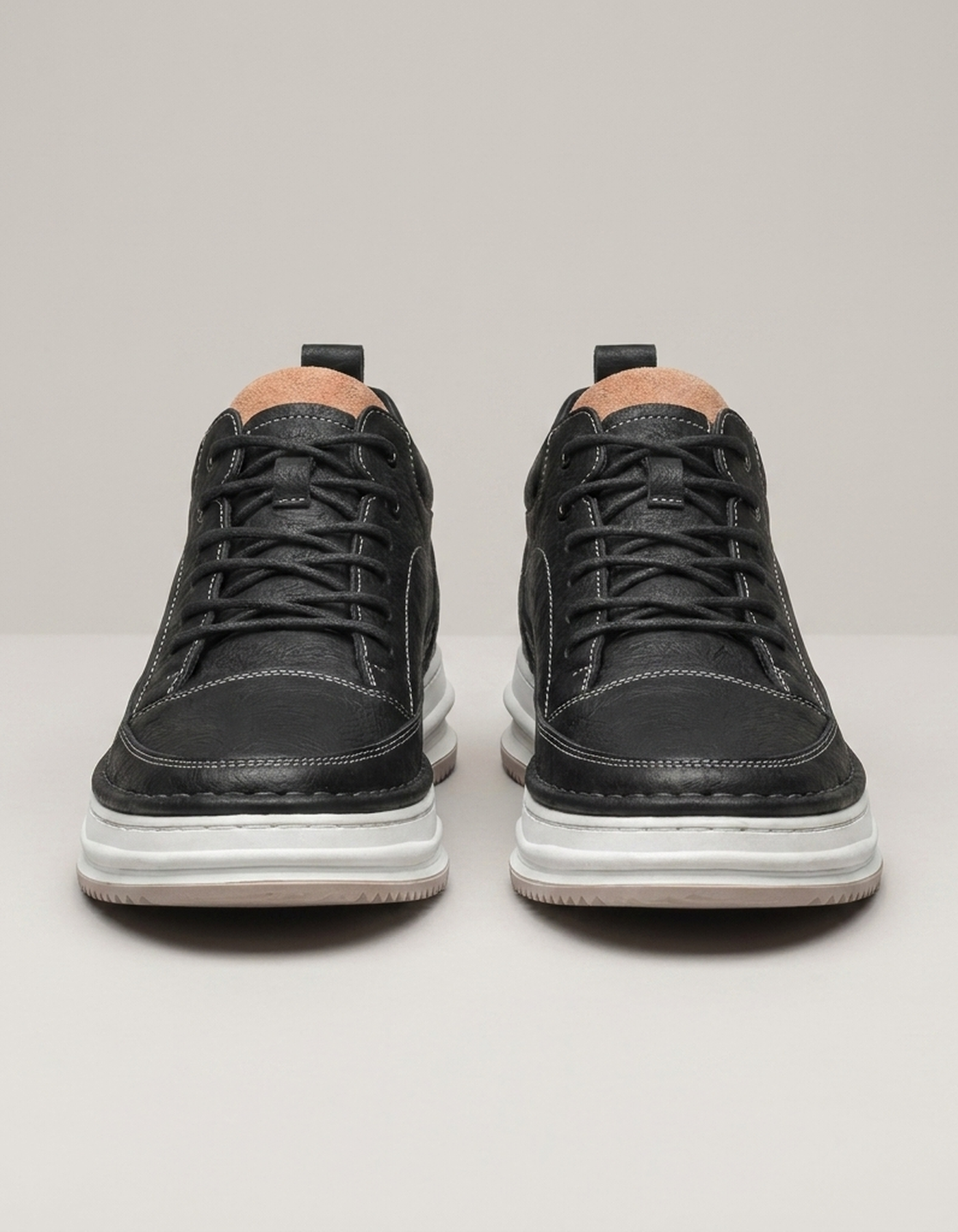 PLUXSTYLE::numise::mens-platform-mid-top-sneakers::pack-black