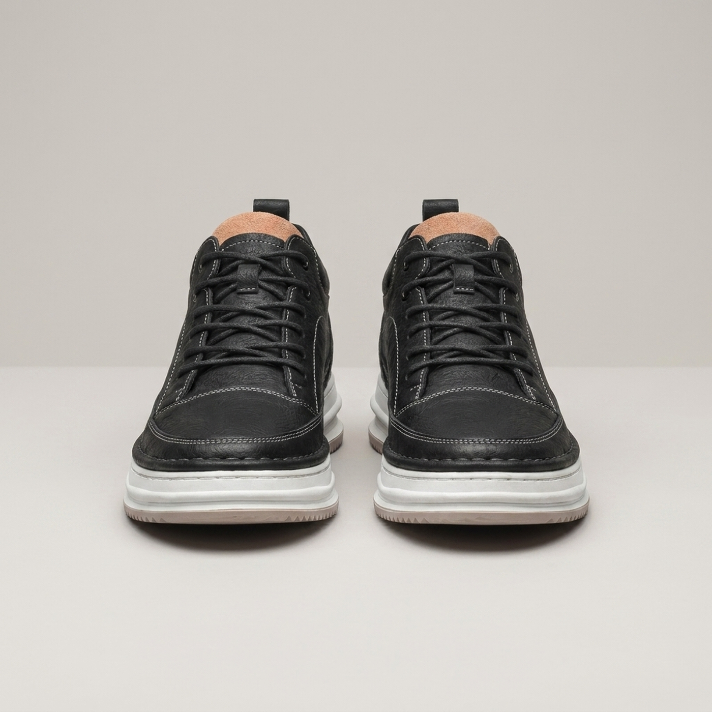 PLUXSTYLE::numise::mens-platform-mid-top-sneakers::pack-black
