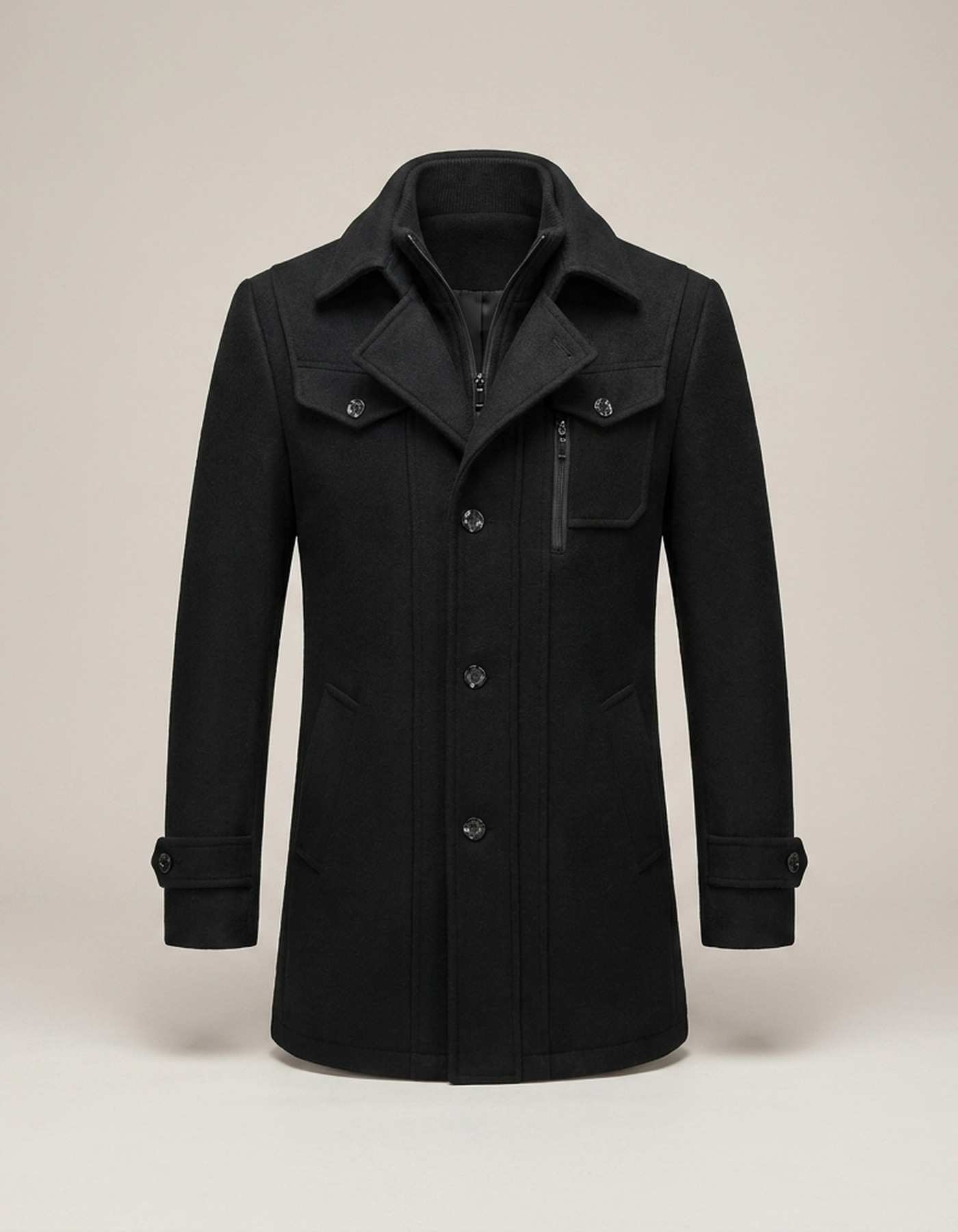 PLUXSTYLE::numise::mens-double-layer-tailored-parka::pack-black
