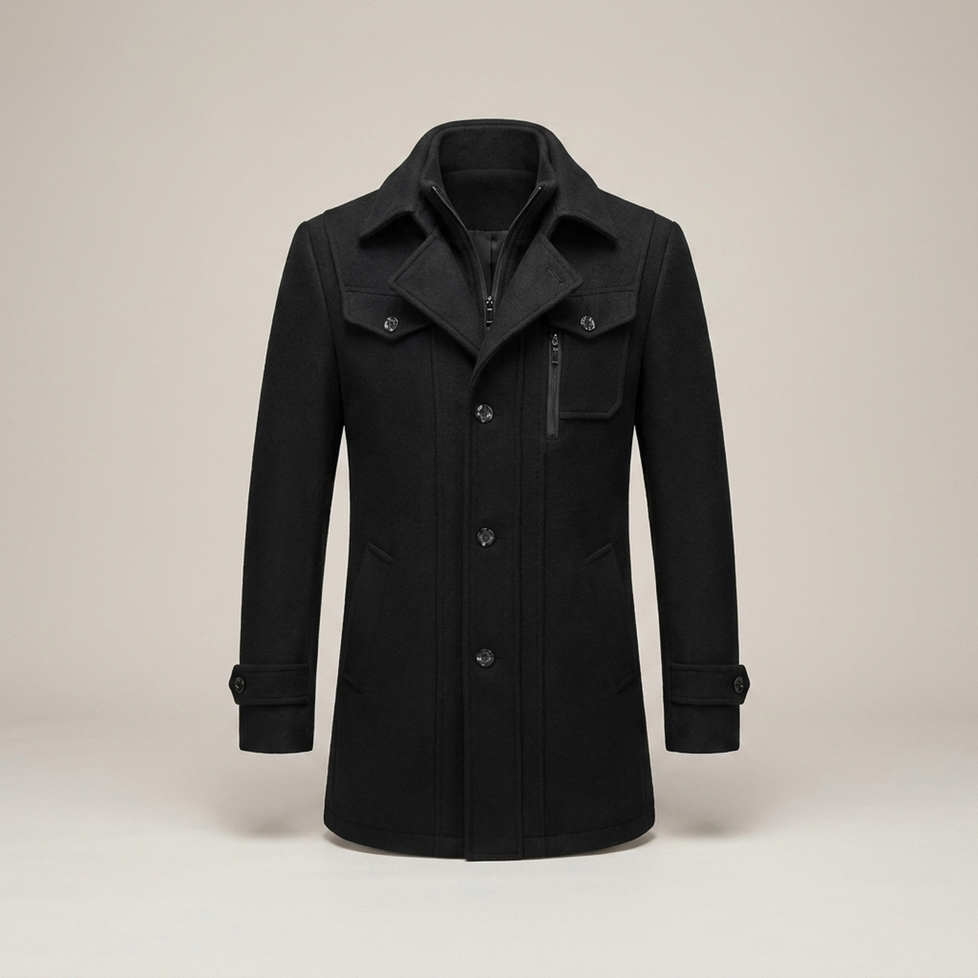 PLUXSTYLE::numise::mens-double-layer-tailored-parka::pack-black