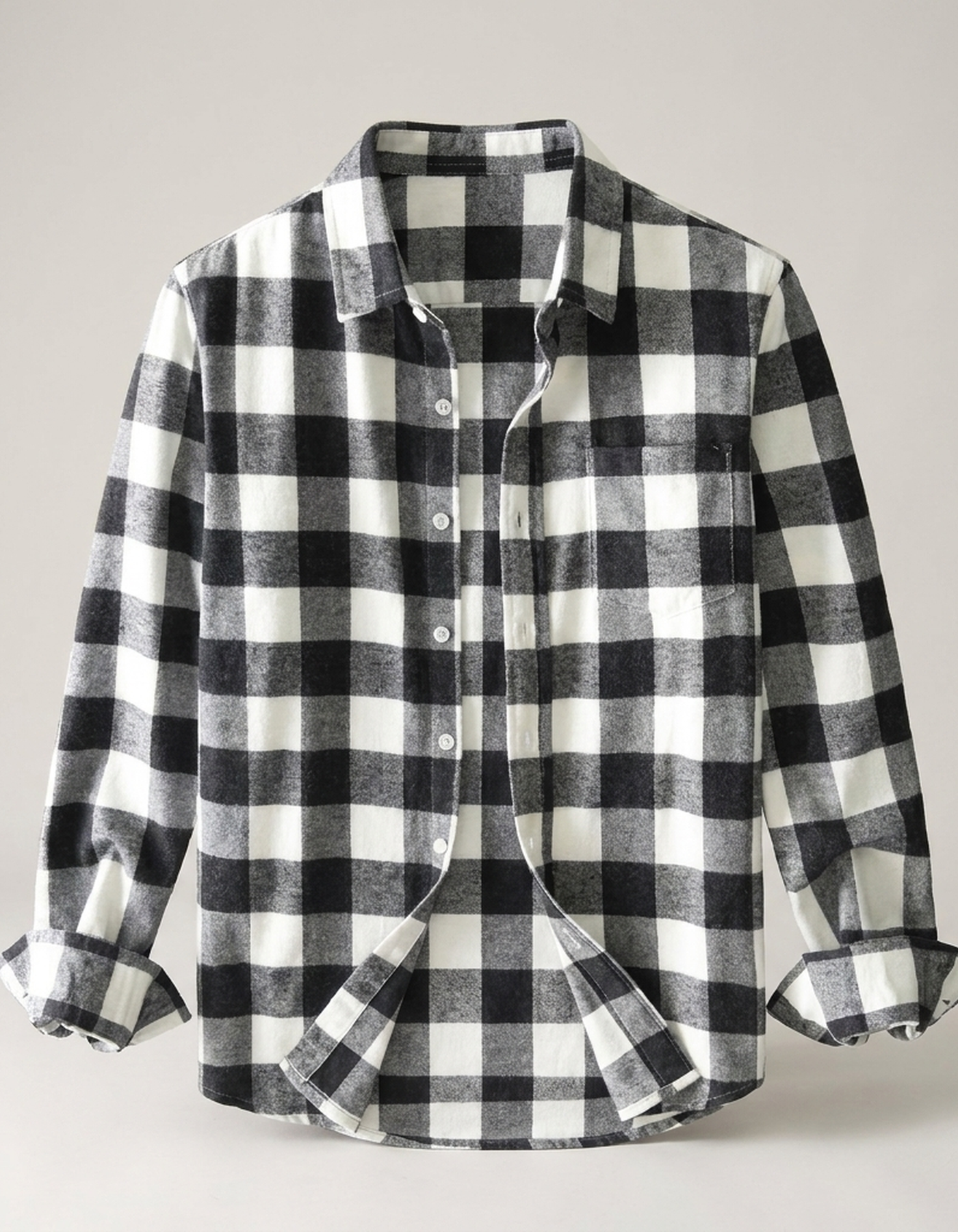 PLUXSTYLE::numise::mens-slim-fit-plaid-shirt::pack-black