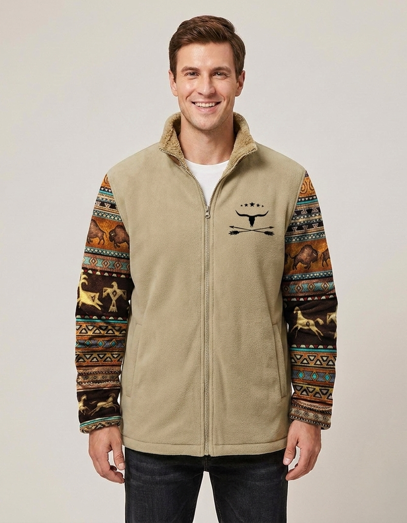 PLUXSTYLE::numise::mens-casual-zip-jacket::front