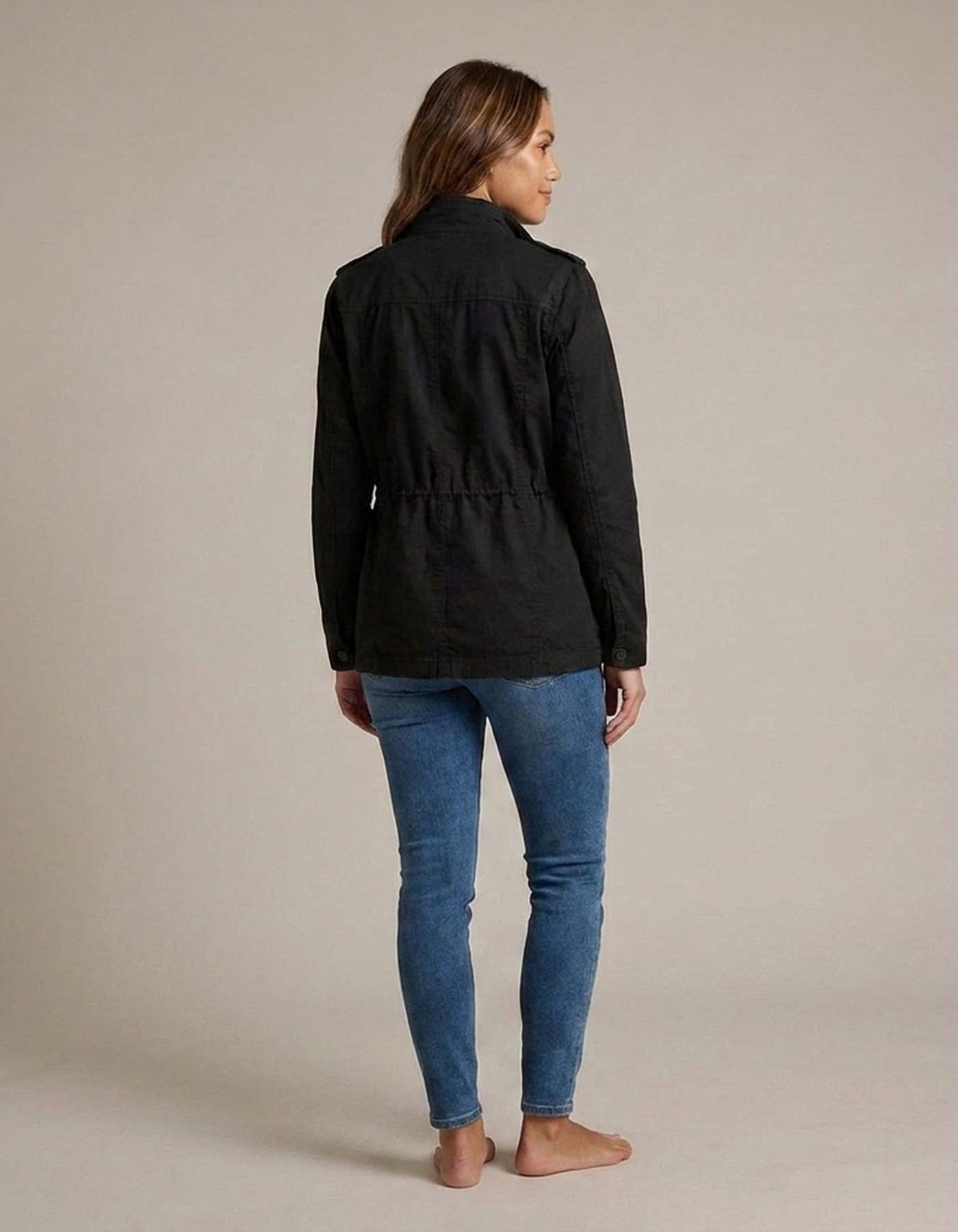 PLUXSTYLE::numise::drawstring-waist-military-parka::back
