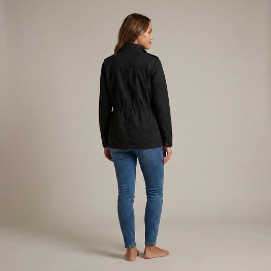 PLUXSTYLE::numise::drawstring-waist-military-parka::back