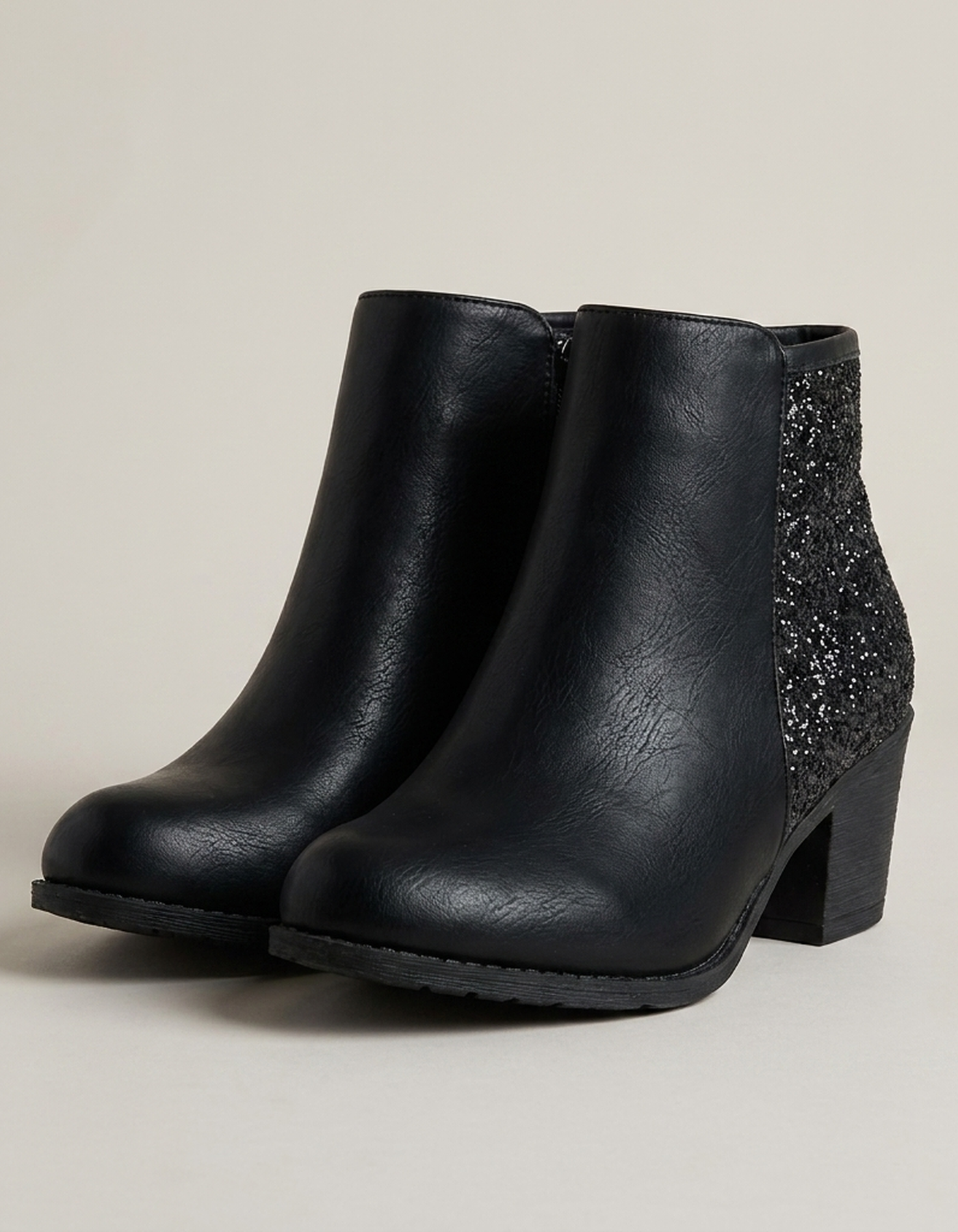 PLUXSTYLE::numise::aisling-sparkling-ankle-boots::pack-black