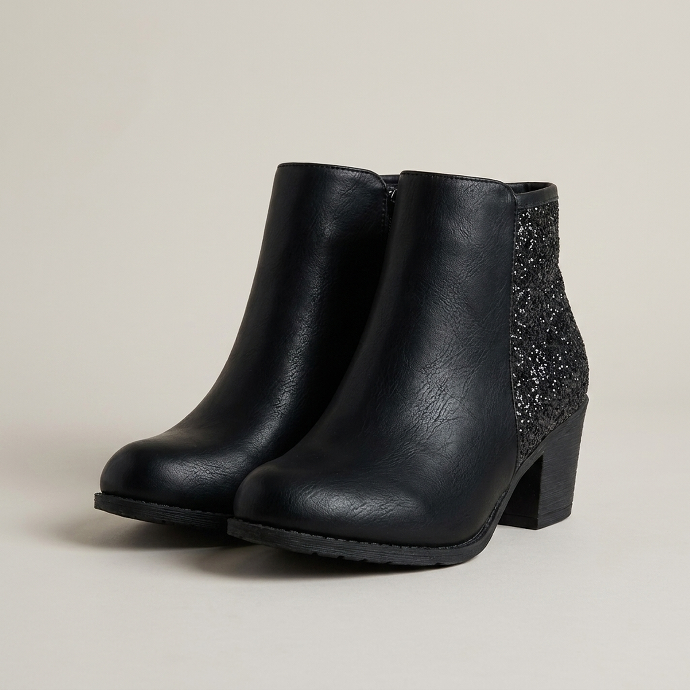 PLUXSTYLE::numise::aisling-sparkling-ankle-boots::pack-black