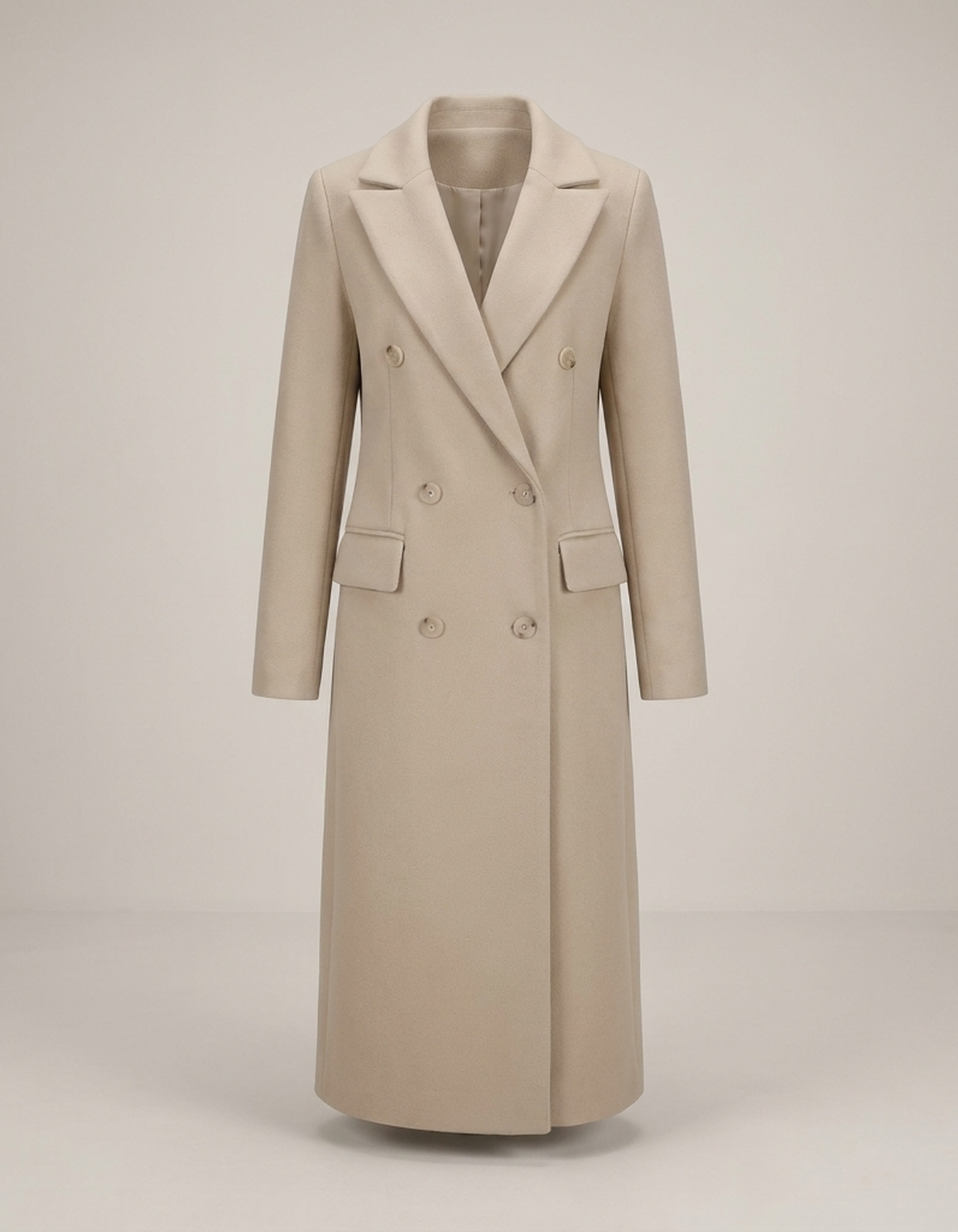 PLUXSTYLE::numise::double-breasted-tailored-parka::pack-beige