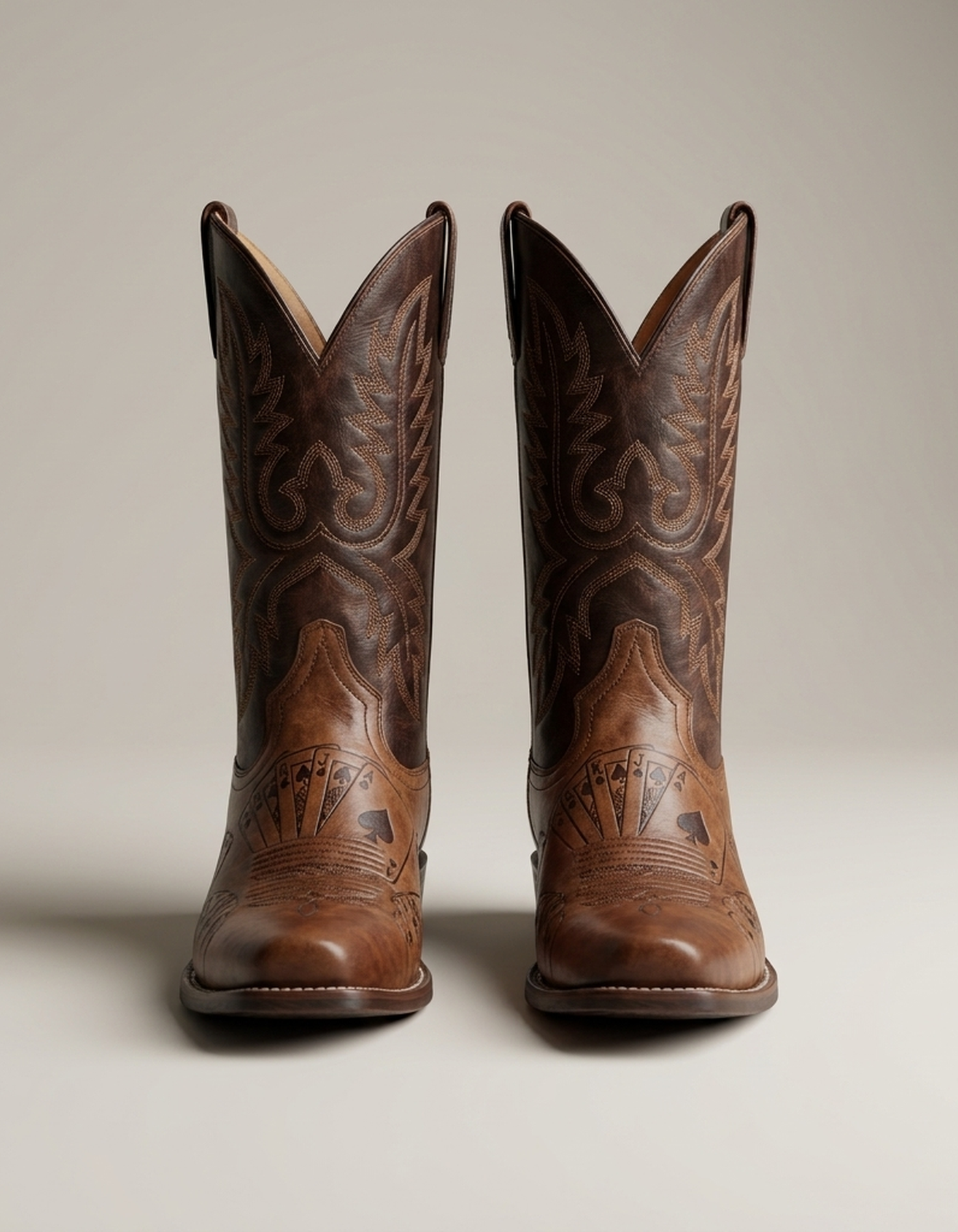 PLUXSTYLE::numise::royal-flush-cowboy-boots::pack-multicolor-poker-print