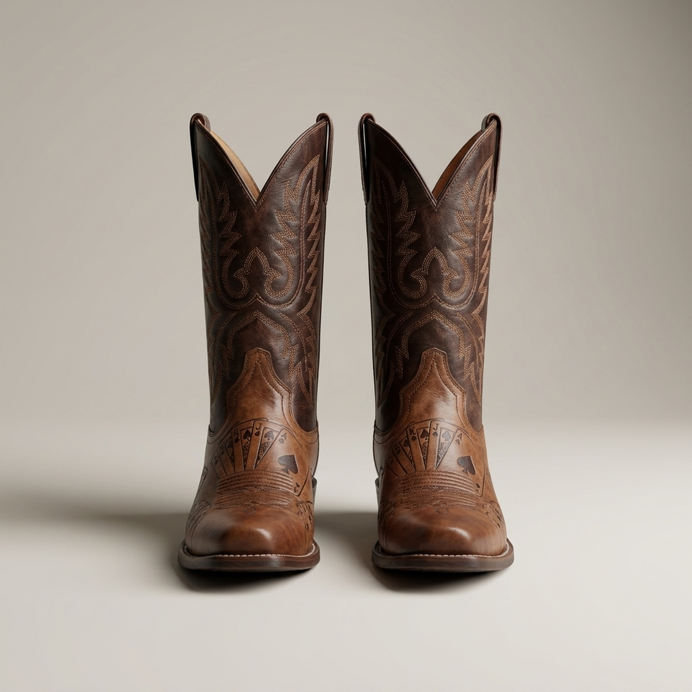 PLUXSTYLE::numise::royal-flush-cowboy-boots::pack-multicolor-poker-print