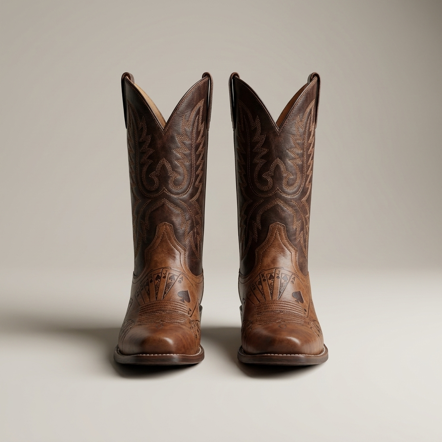 PLUXSTYLE::numise::royal-flush-cowboy-boots::pack-multicolor-poker-print
