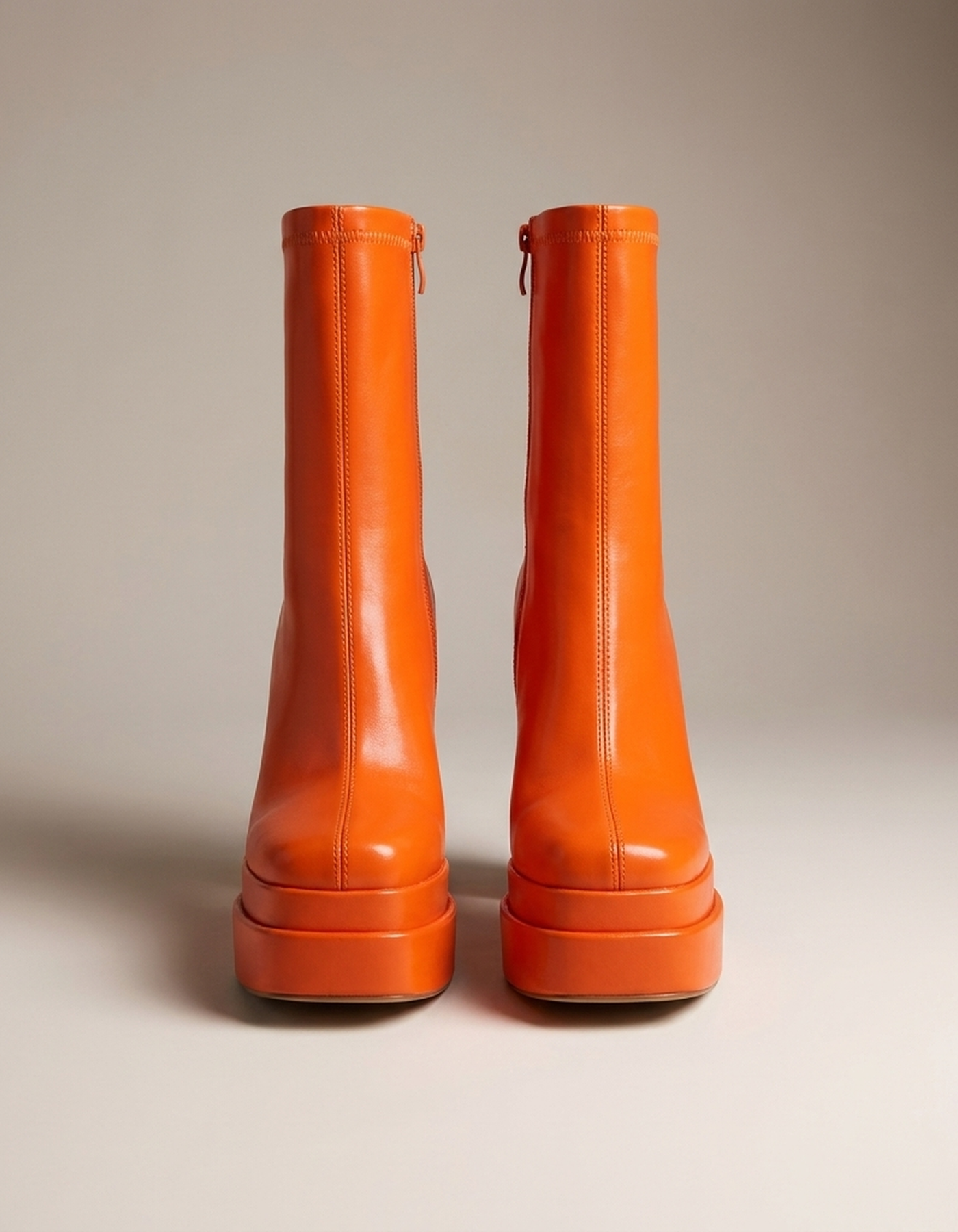 PLUXSTYLE::numise::womens-high-heel-platform-ankle-boots::pack-orange
