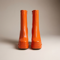 PLUXSTYLE::numise::womens-high-heel-platform-ankle-boots::pack-orange