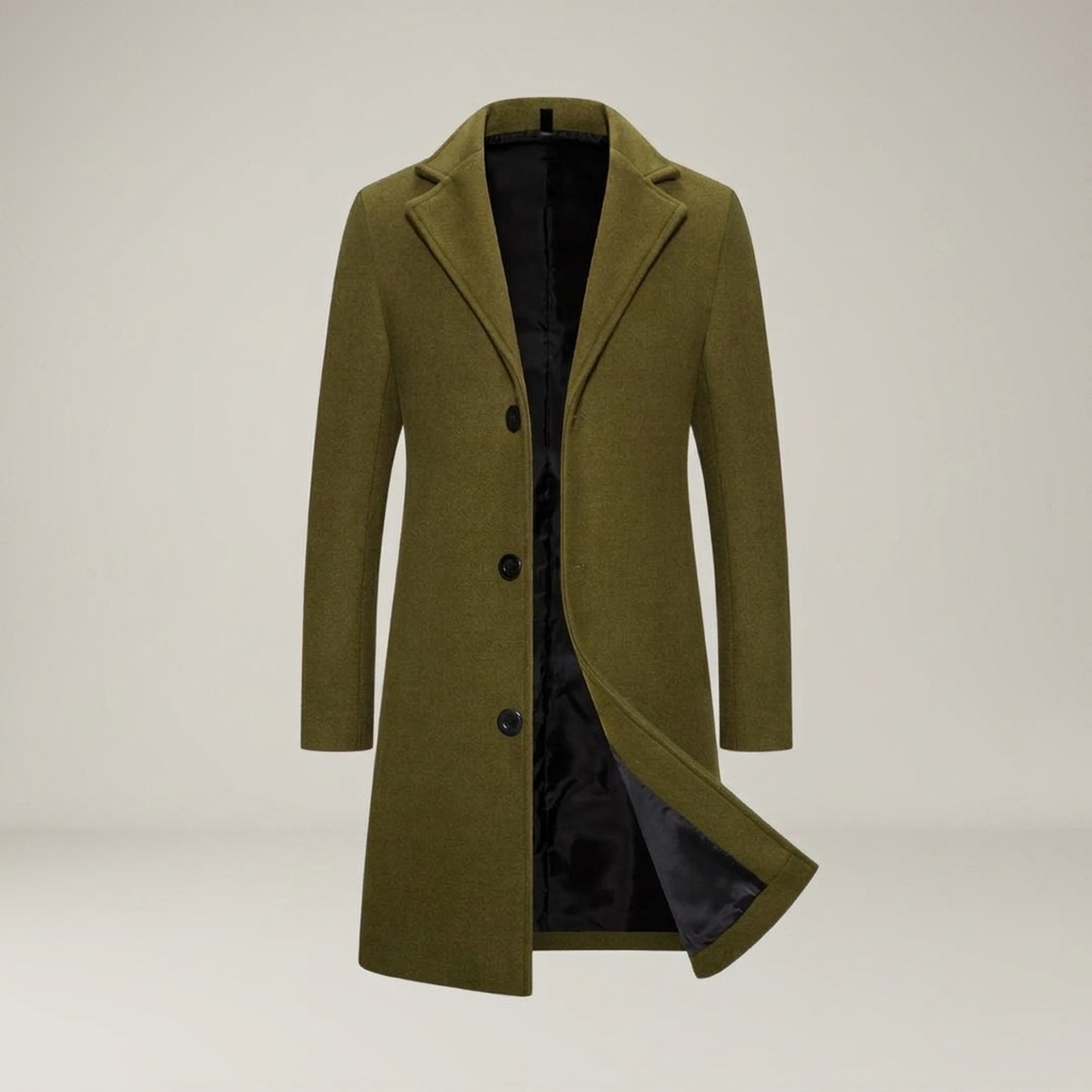 PLUXSTYLE::numise::mens-tailored-longline-parka::pack-military-green