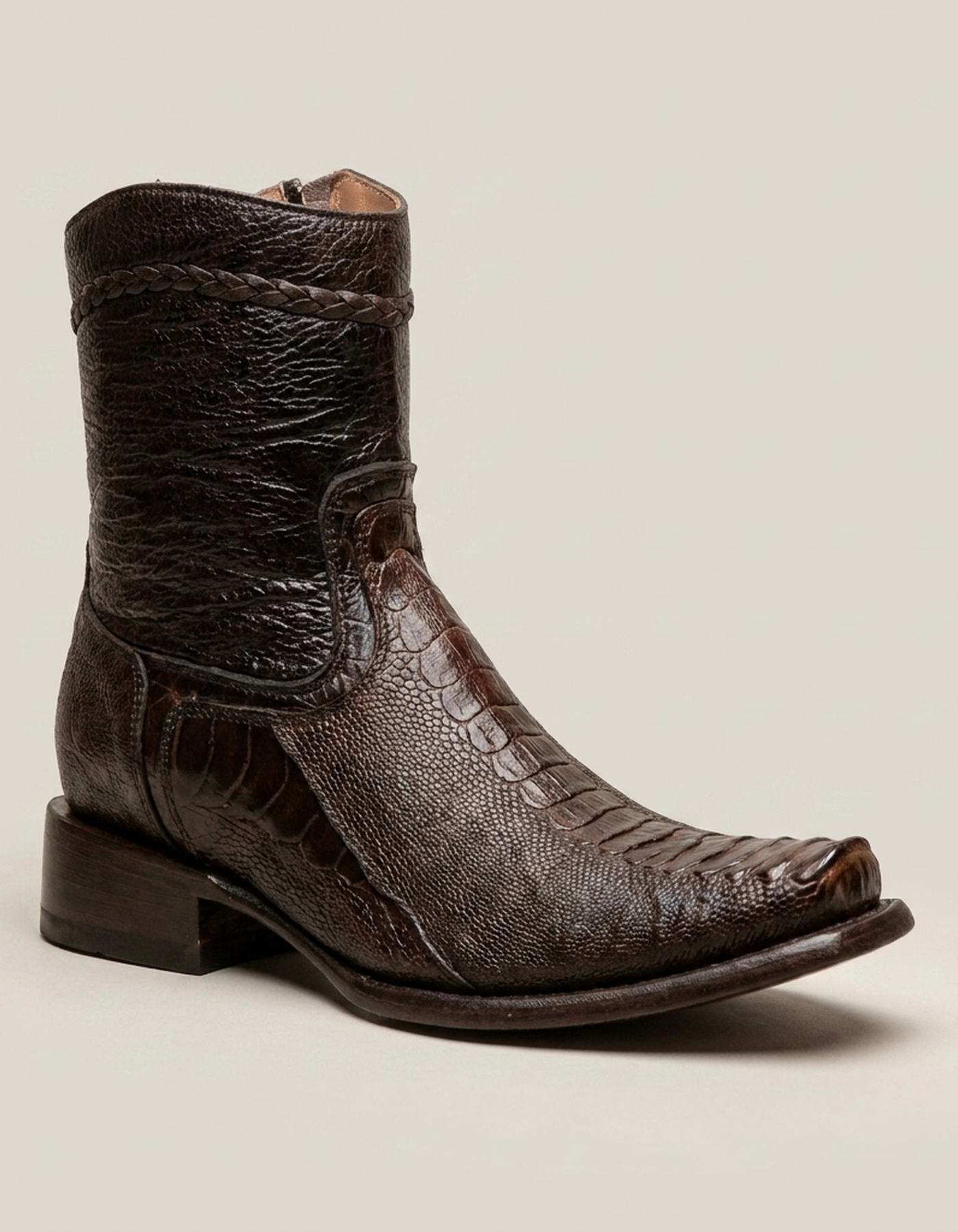 PLUXSTYLE::numise::mens-textured-side-zip-boots::closeup-hero