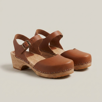 PLUXSTYLE::numise::closed-toe-platform-clogs::pack-brown