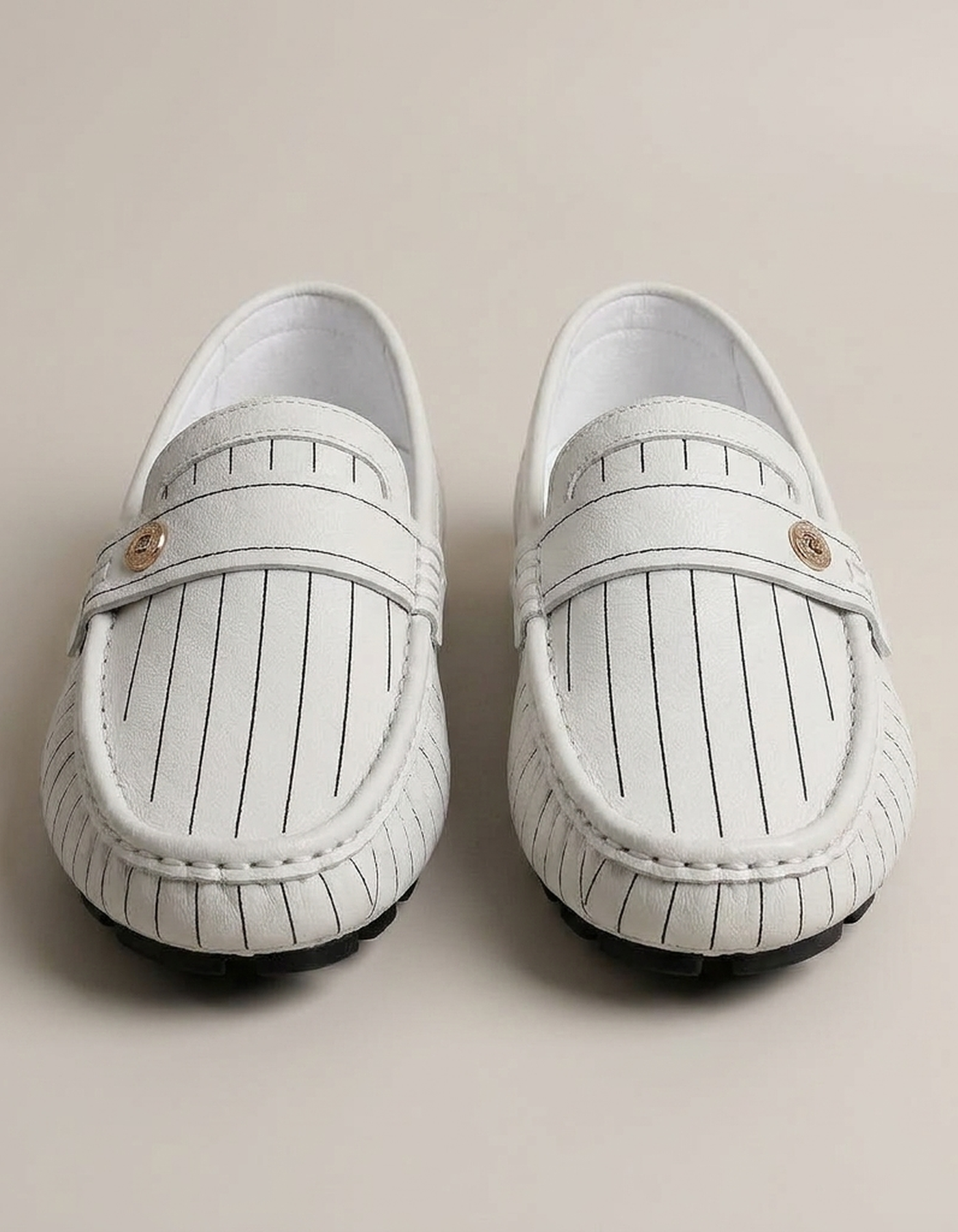 PLUXSTYLE::numise::mens-pinstripe-penny-loafers::pack-white