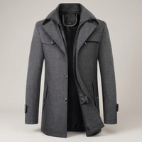 PLUXSTYLE::numise::mens-stand-collar-business-parka::pack-grey