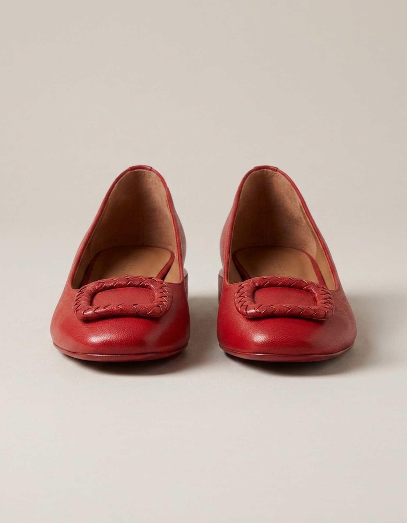 PLUXSTYLE::numise::womens-flat-sole-ballerina-footwear::pack-red