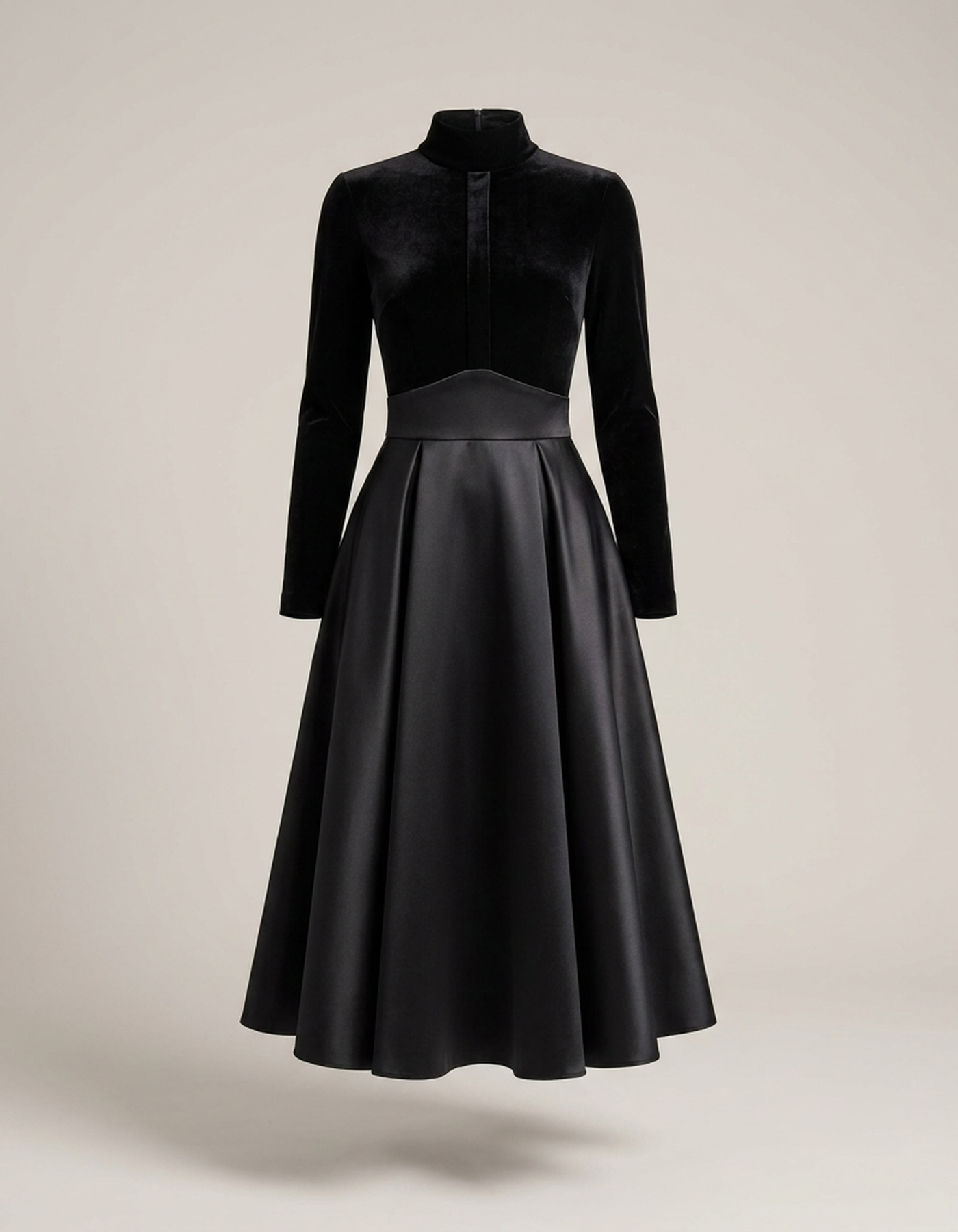 PLUXSTYLE::numise::ava-black-fit-and-flare-midi-dress::pack-black