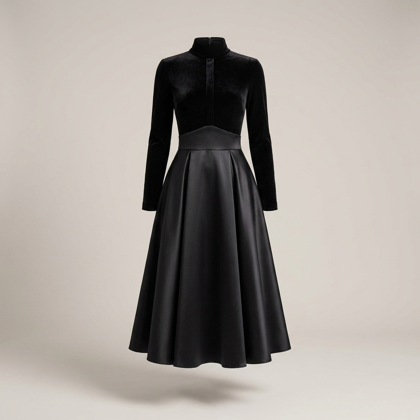 PLUXSTYLE::numise::ava-black-fit-and-flare-midi-dress::pack-black
