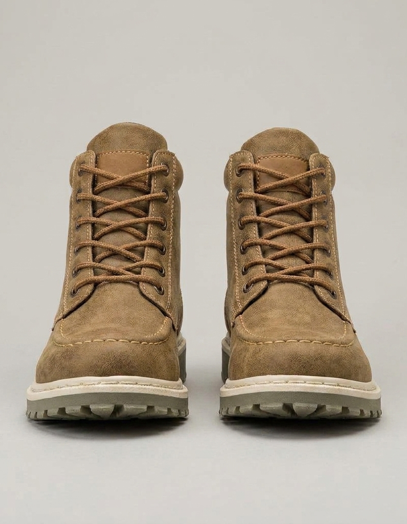 PLUXSTYLE::numise::mens-moc-toe-wedge-ankle-boots::pack-brown