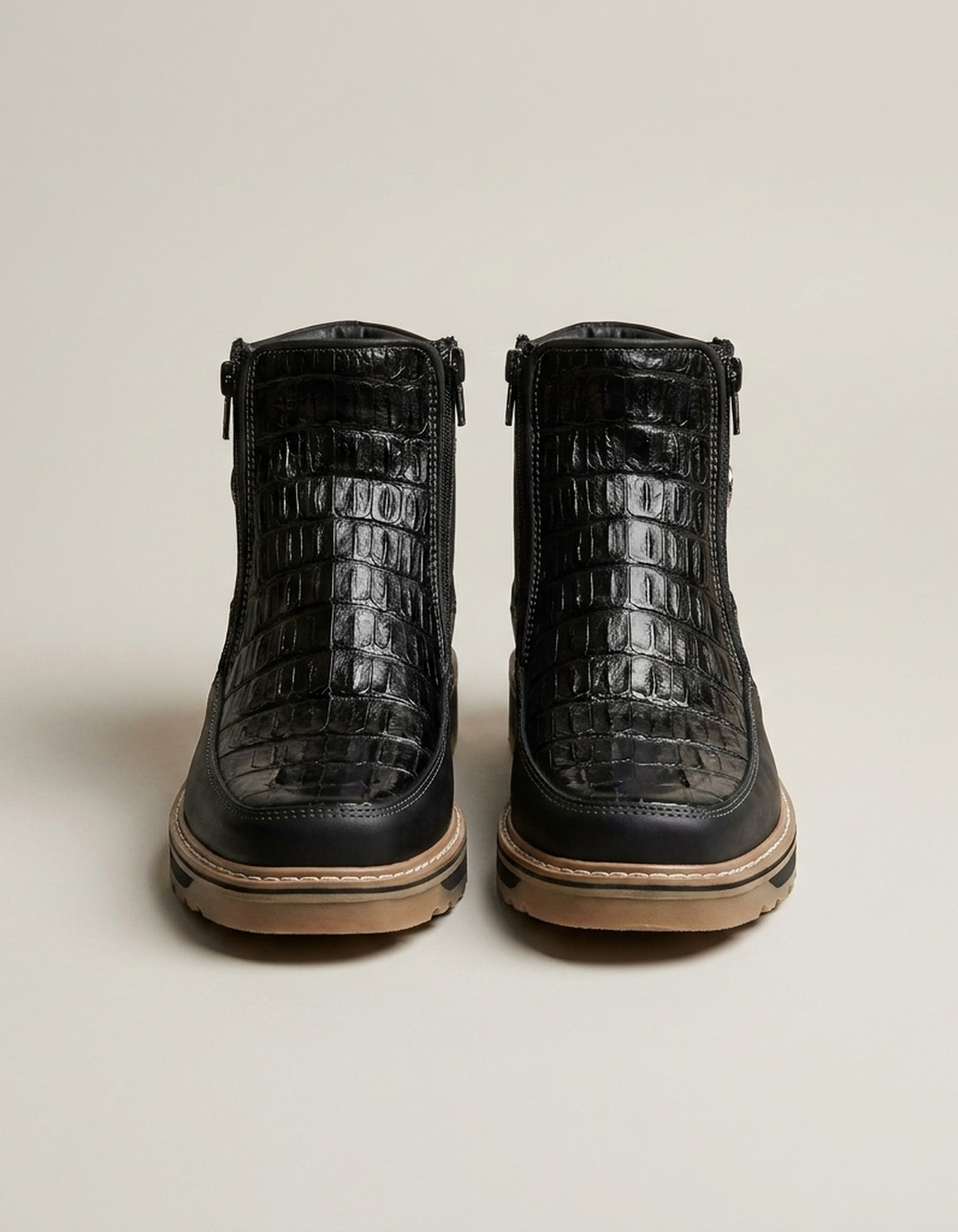 PLUXSTYLE::numise::garcia-double-zip-black-boots::pack-black